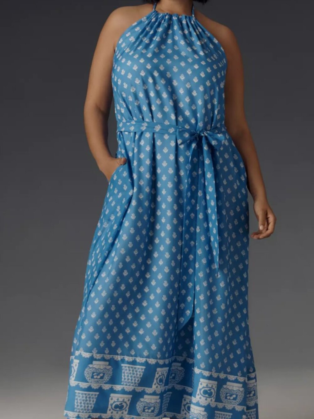 Rachel Antonoff Royal Blue Floral Slip Dress